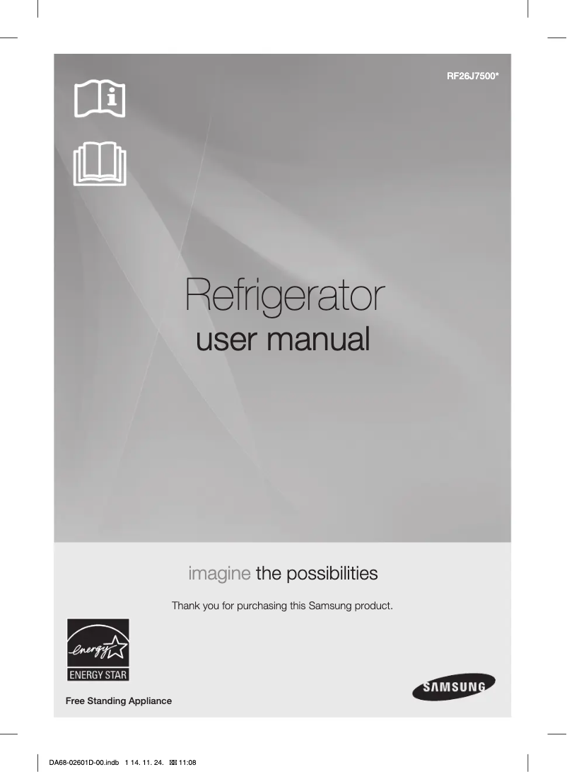 Image de la première page du manuel de l'appareil RF26J7500SR