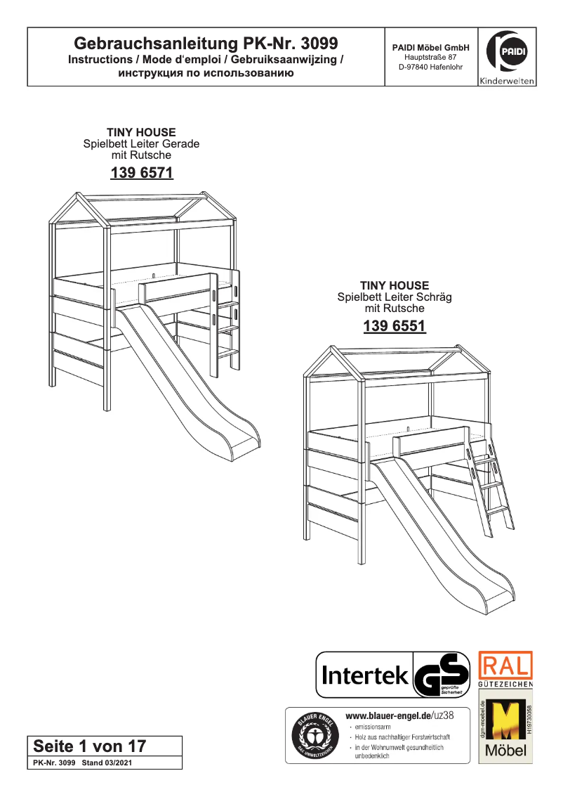 Image de la première page du manuel de l'appareil Tiny House