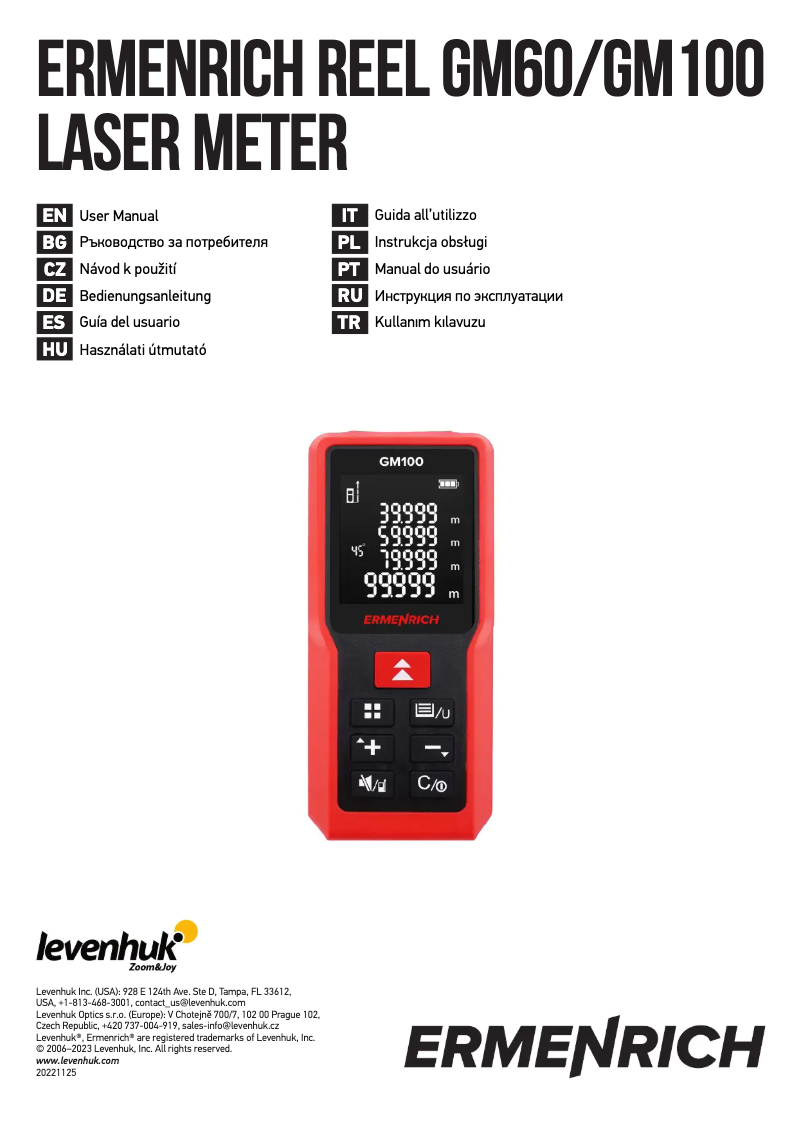 Page n°1 - Manuel utilisateur Ermenrich Reel GM60