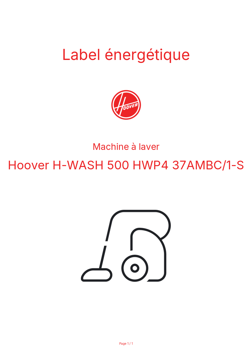 Image de la première page du manuel de l'appareil H-WASH 500 HWP4 37AMBC/1-S
