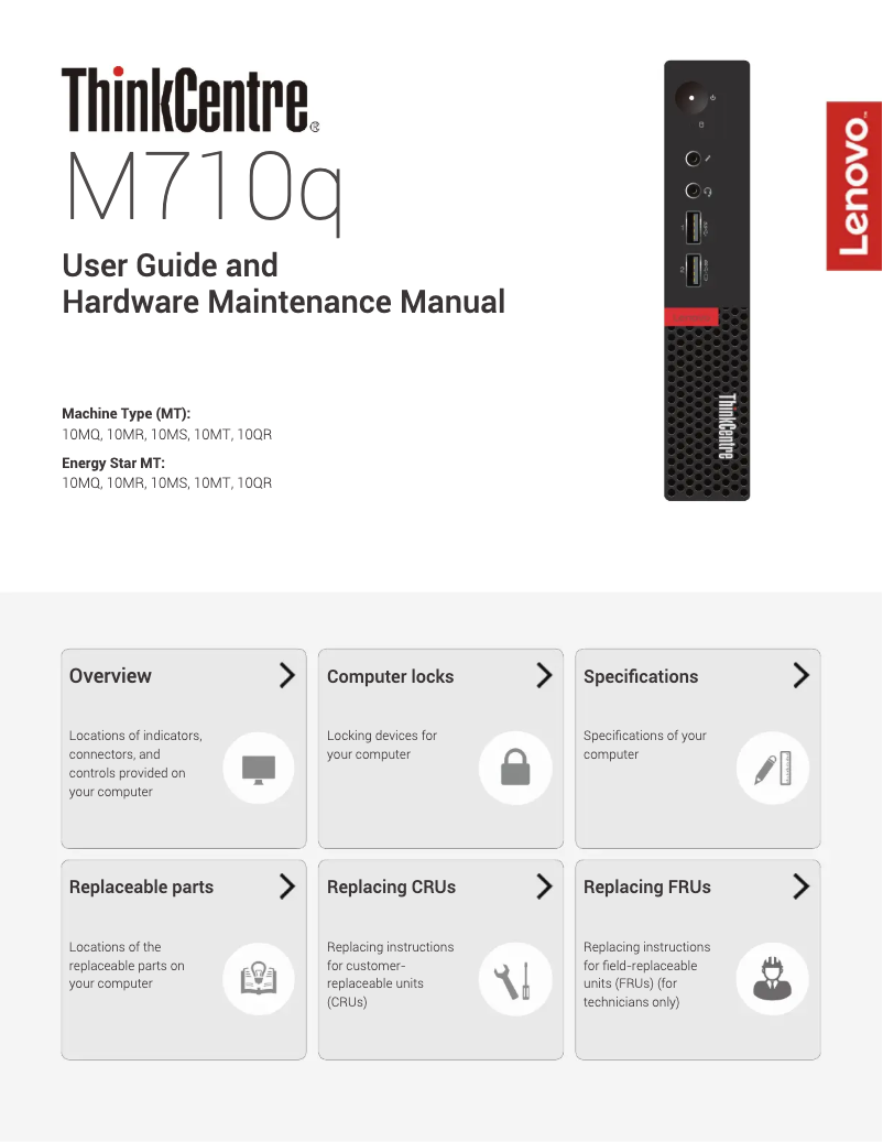 Page 1 de la notice Manuel utilisateur Lenovo ThinkCentre M700 SFF