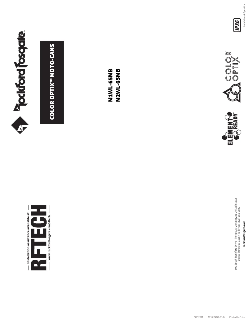 Page 1 de la notice Manuel utilisateur Rockford Fosgate M2WL-65MB