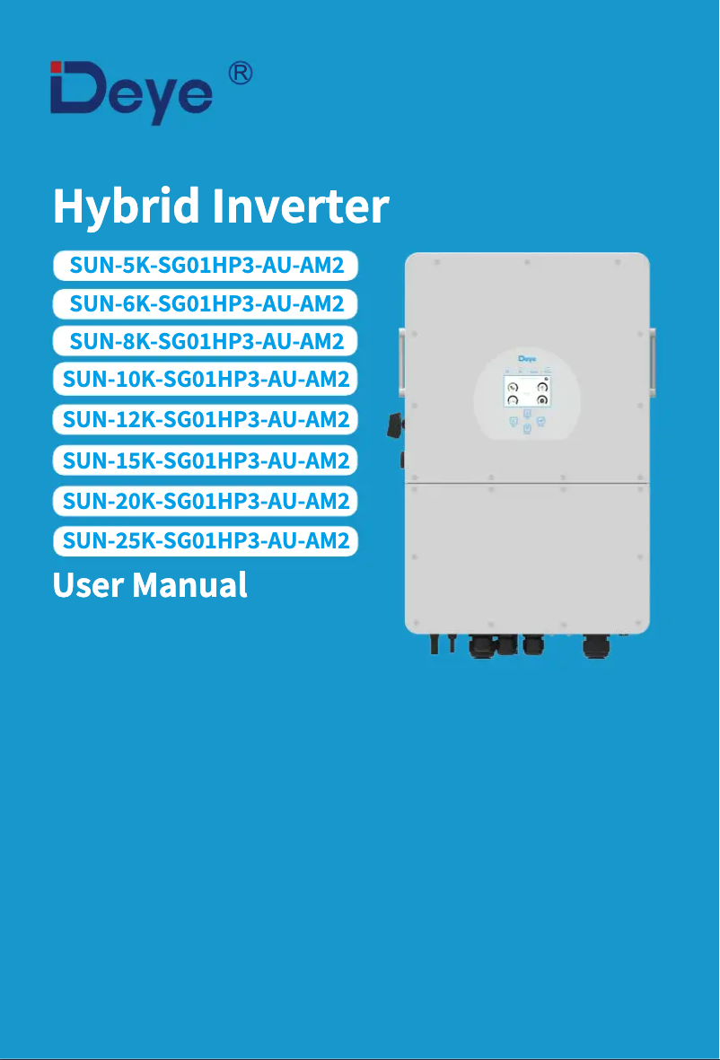 Imagen de la primera página del manual del dispositivo SUN-25K-SG01HP3-AU-AM2