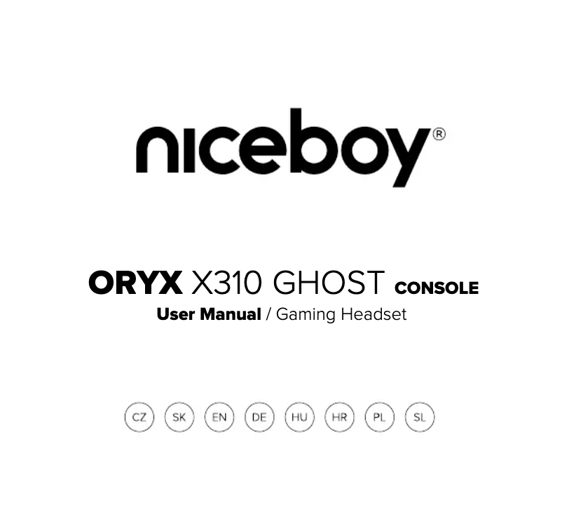 Page n°1 - Manuel utilisateur Niceboy ORYX X310 GHOST