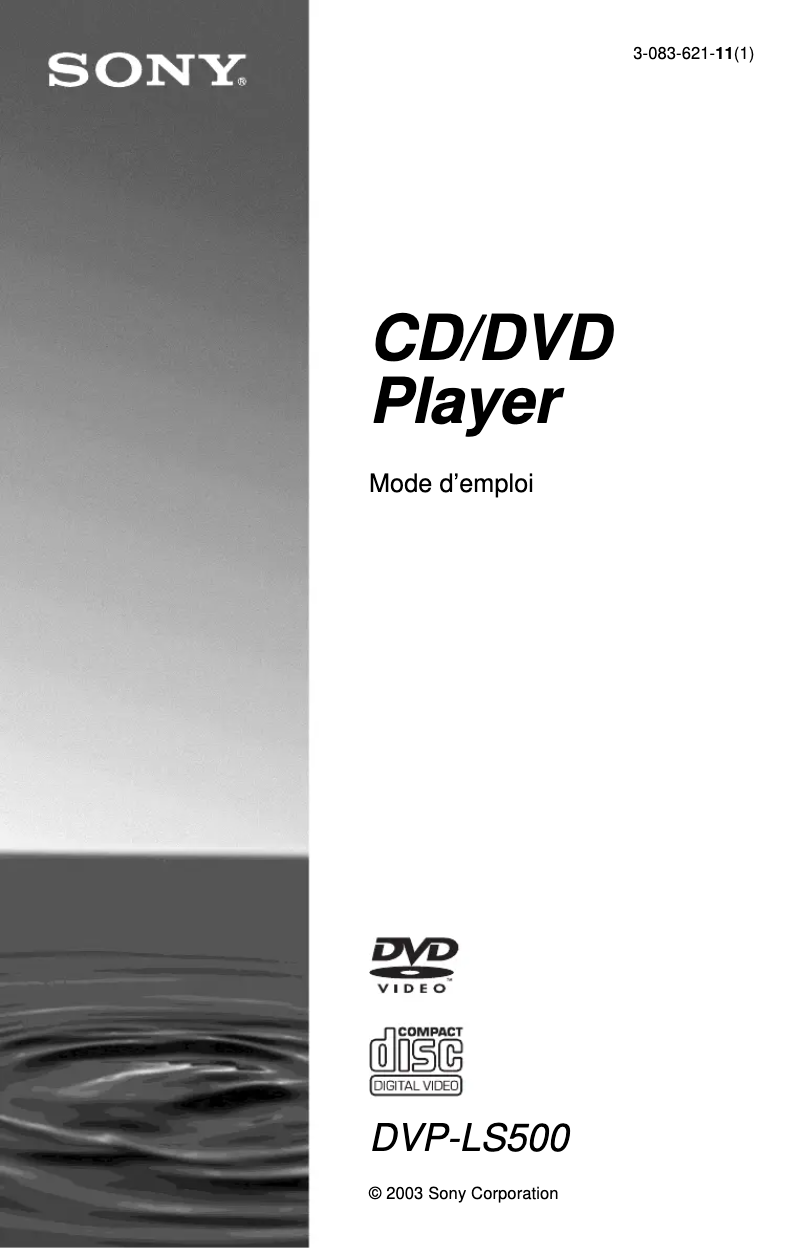 Image de la première page du manuel de l'appareil DVP-LS500