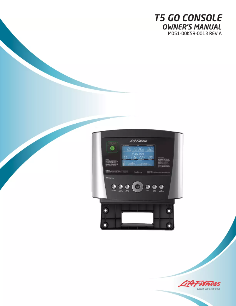 Page 1 de la notice Manuel utilisateur Life Fitness T5 Go Console