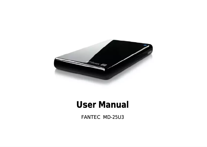 Page n°1 - Manuel utilisateur Fantec MD-25U3