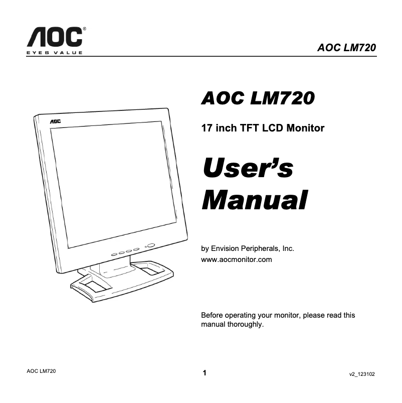 Image de la première page du manuel de l'appareil LM720