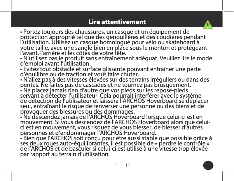 Page n°1 - Manuel utilisateur Archos Hoverboard