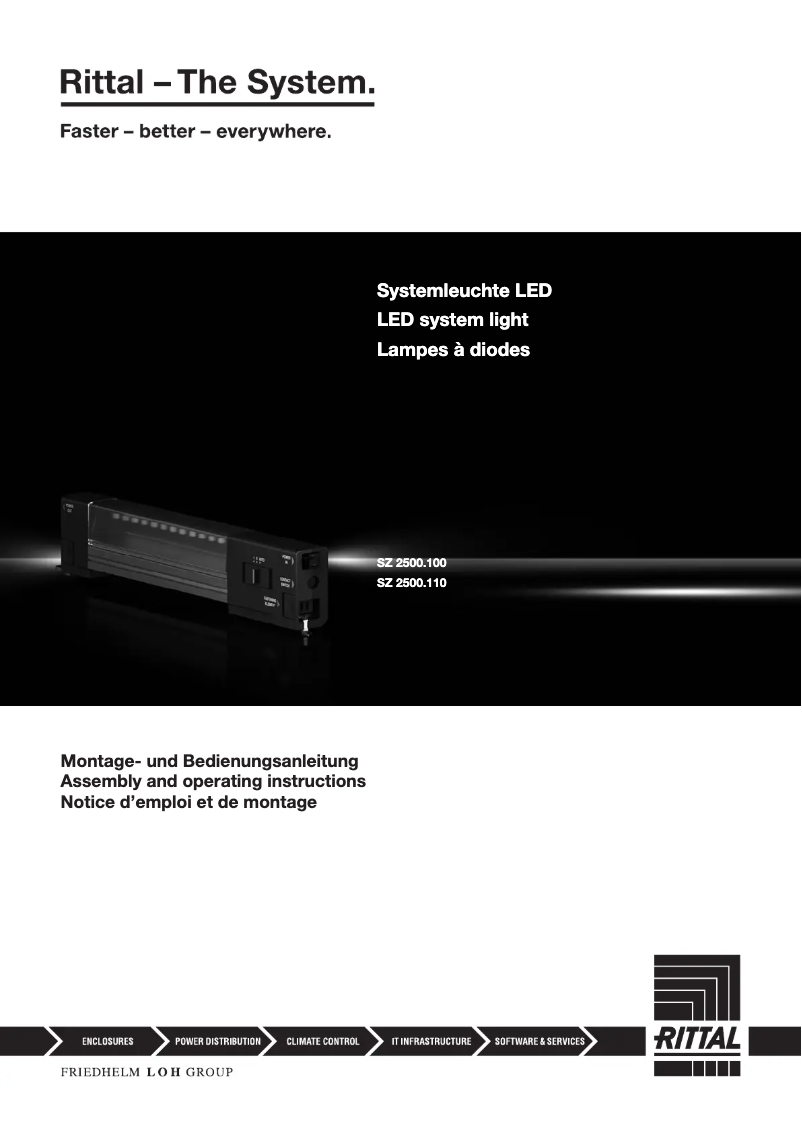 Page n°1 - Manuel utilisateur Rittal SZ 2500.100