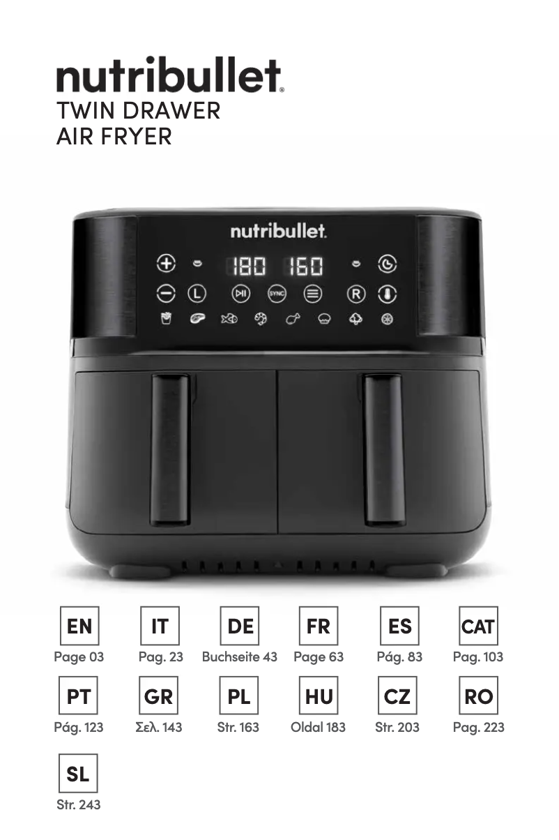 Page 1 de la notice Manuel utilisateur NutriBullet Twin Drawer