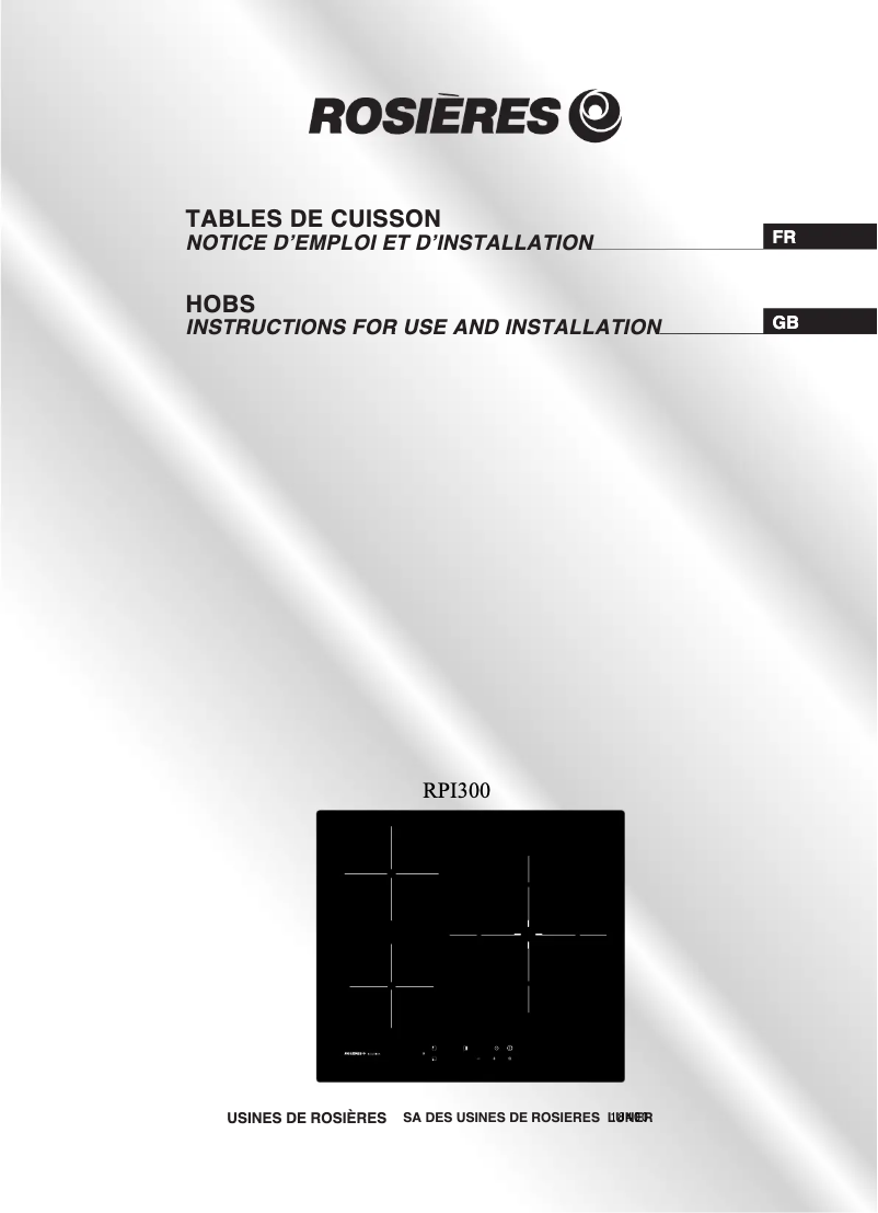 Image de la première page du manuel de l'appareil RPI 300