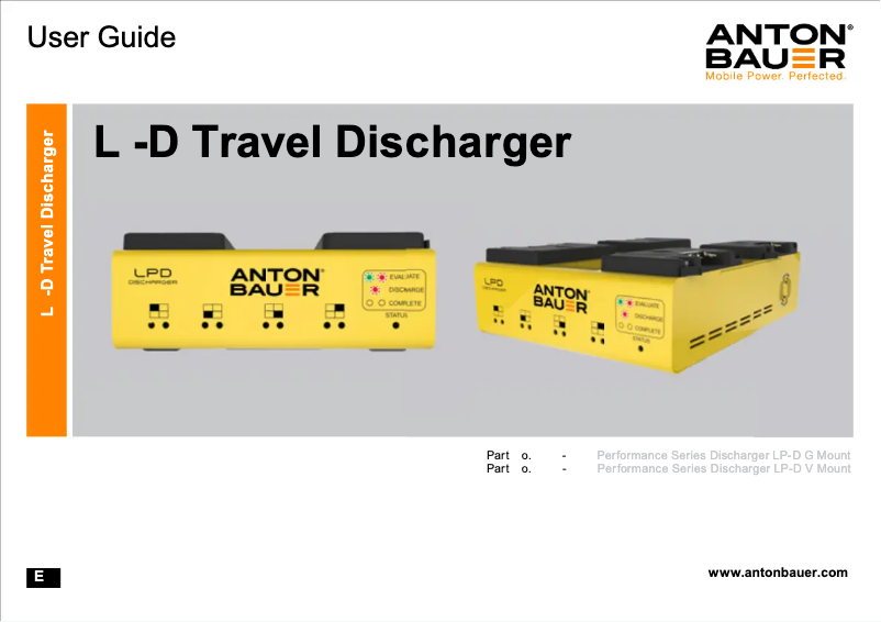 Page 1 de la notice Manuel utilisateur Anton/Bauer LPD