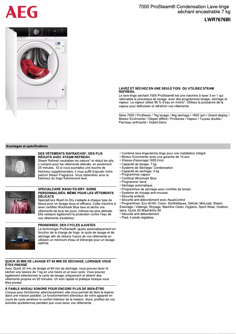 Image de la première page du manuel de l'appareil LWR7676BI