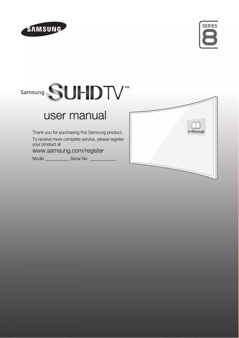 Page n°1 - Guide d'installation Samsung UE55JS8500T