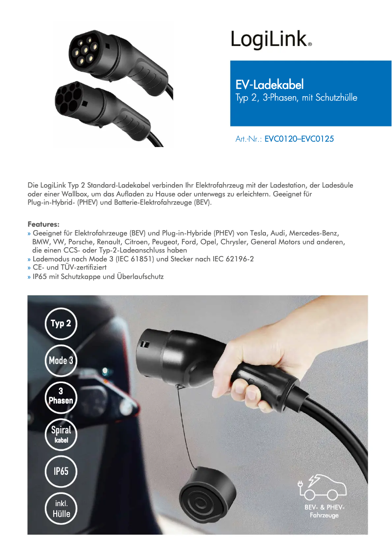 Page 1 de la notice Manuel utilisateur LogiLink EVC0125