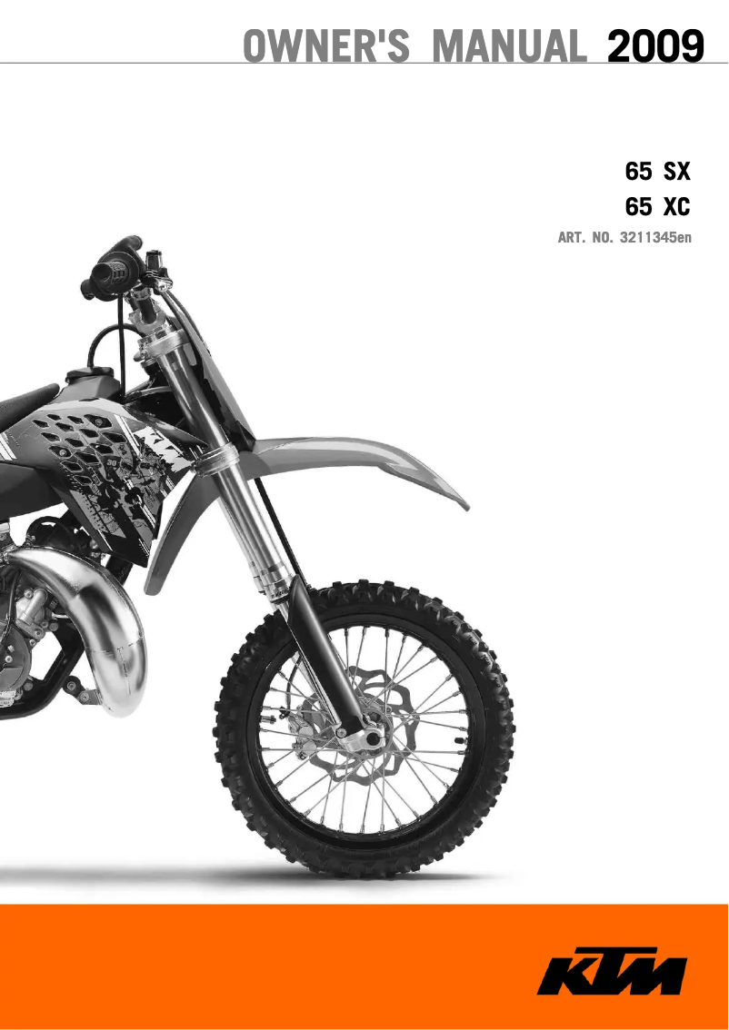 Image de la première page du manuel de l'appareil 65 XC (2009)