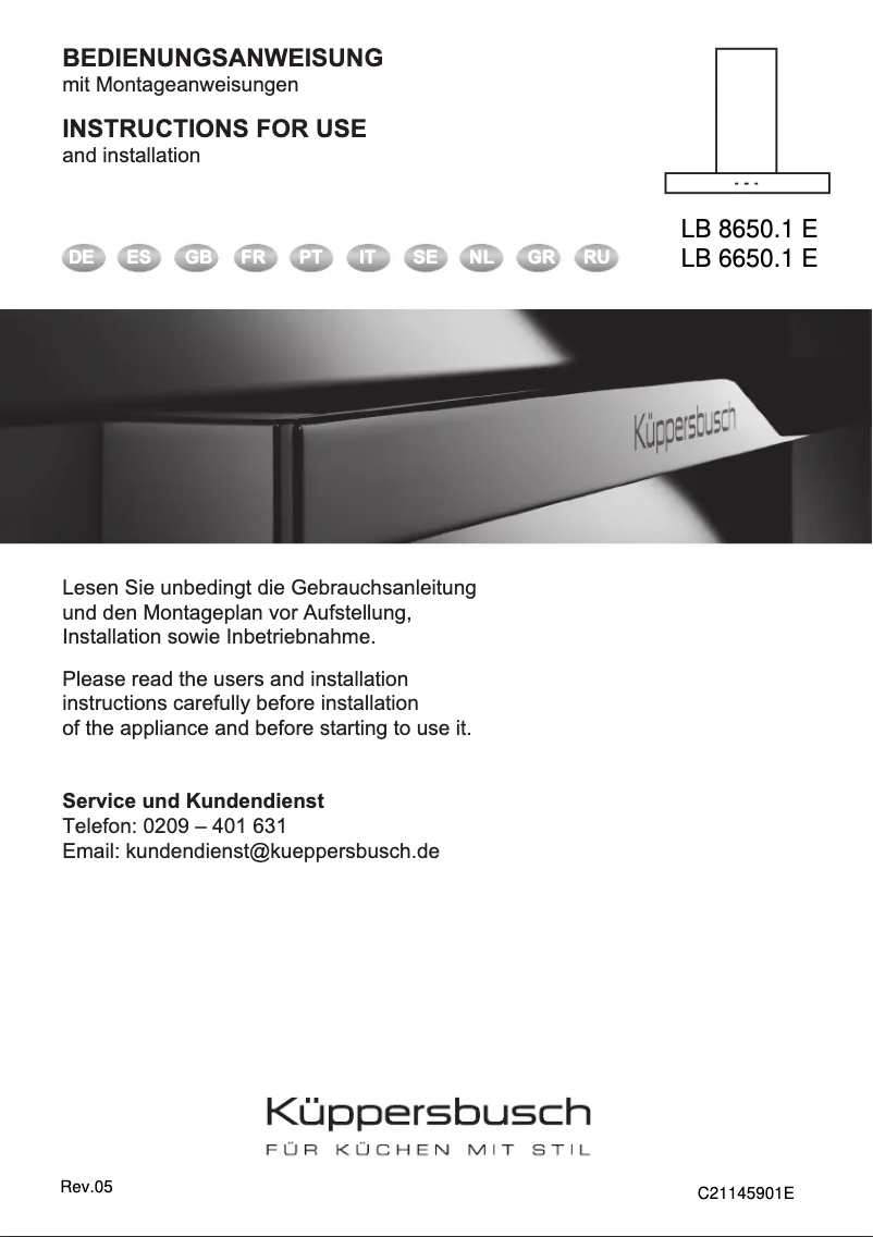 Image de la première page du manuel de l'appareil LB8650.1E