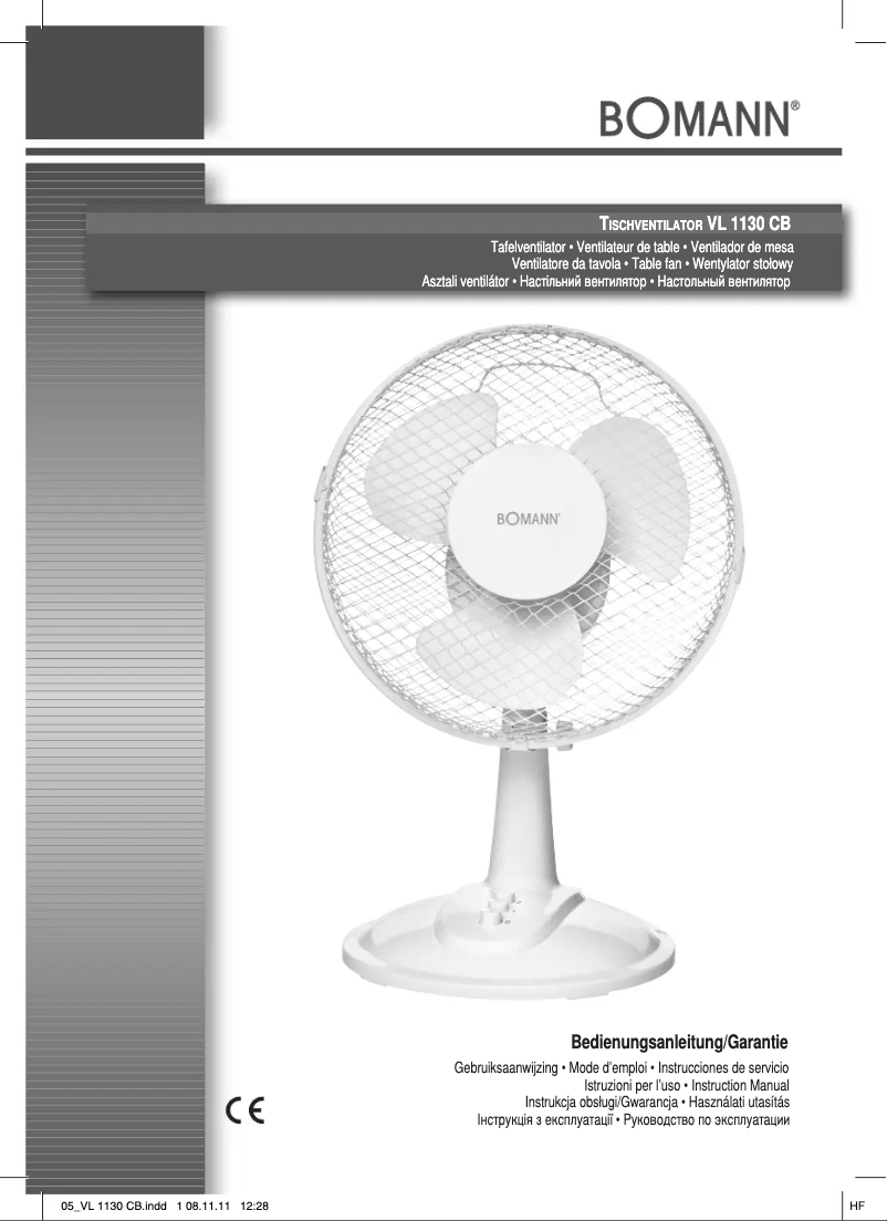 Page 1 de la notice Manuel utilisateur Bomann VL 1130 CB