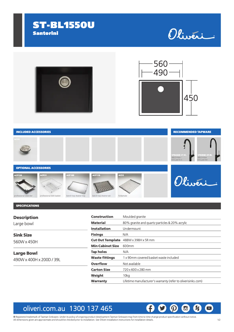 Página 1 del manual Manual de usuario Oliveri ST-BL1550U