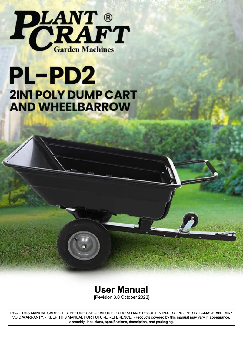 Page 1 de la notice Manuel utilisateur Plant Craft PL-PD2