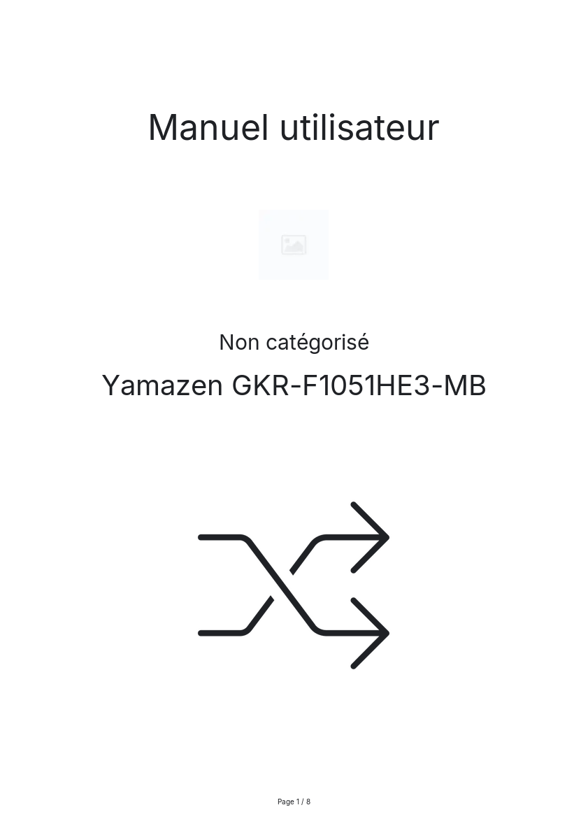 Page n°1 - Manuel utilisateur Yamazen GKR-F1051HE3-MB
