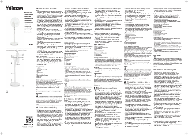 Page 1 de la notice Manuel utilisateur TriStar VE-5890