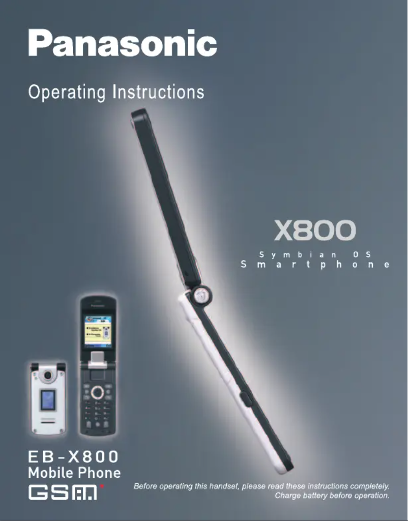 Page 1 de la notice Manuel utilisateur Panasonic X800