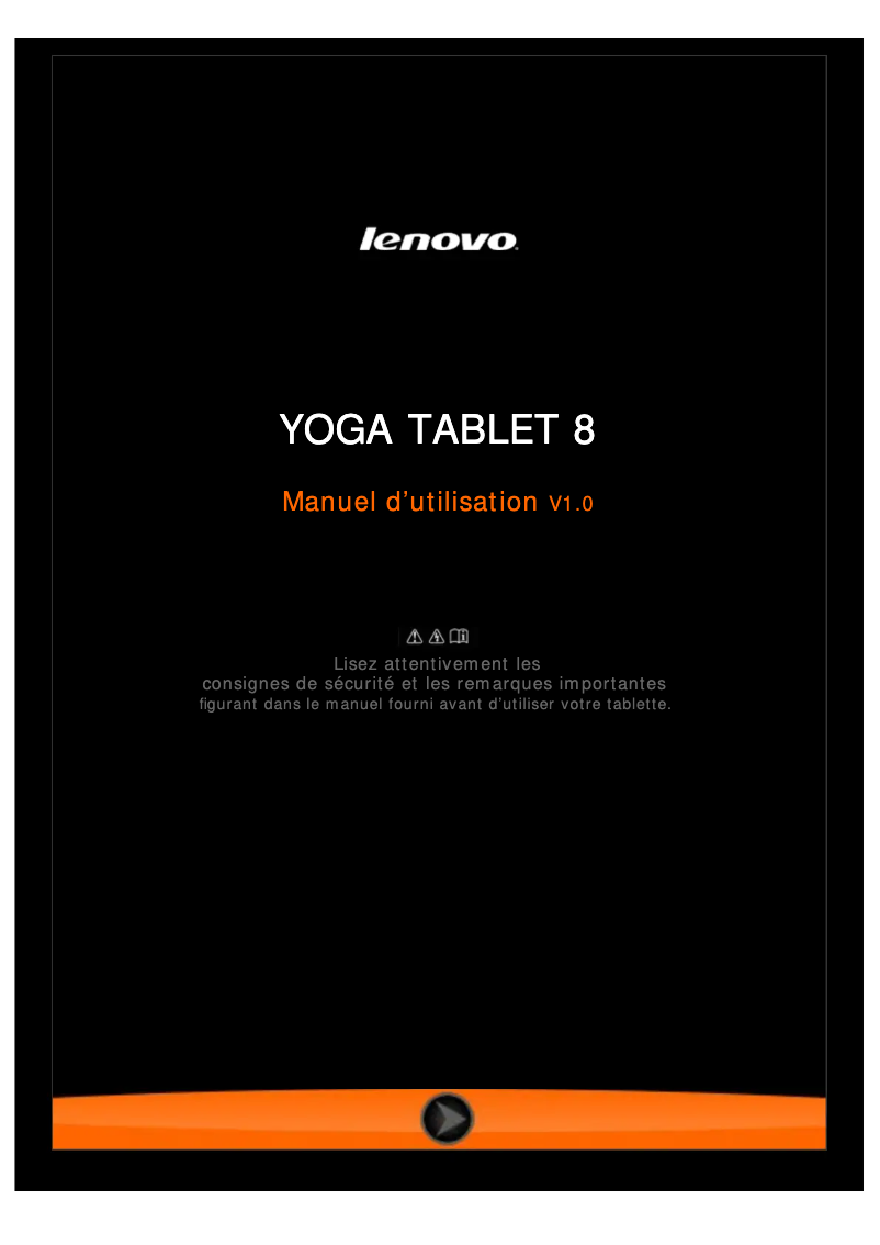 Page 1 de la notice Manuel utilisateur Lenovo YOGA Tab 3
