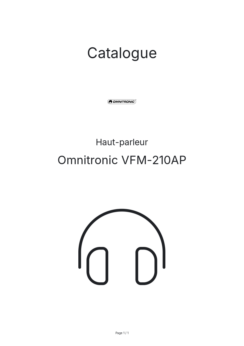 Page n°1 - Catalogue Omnitronic VFM-210AP