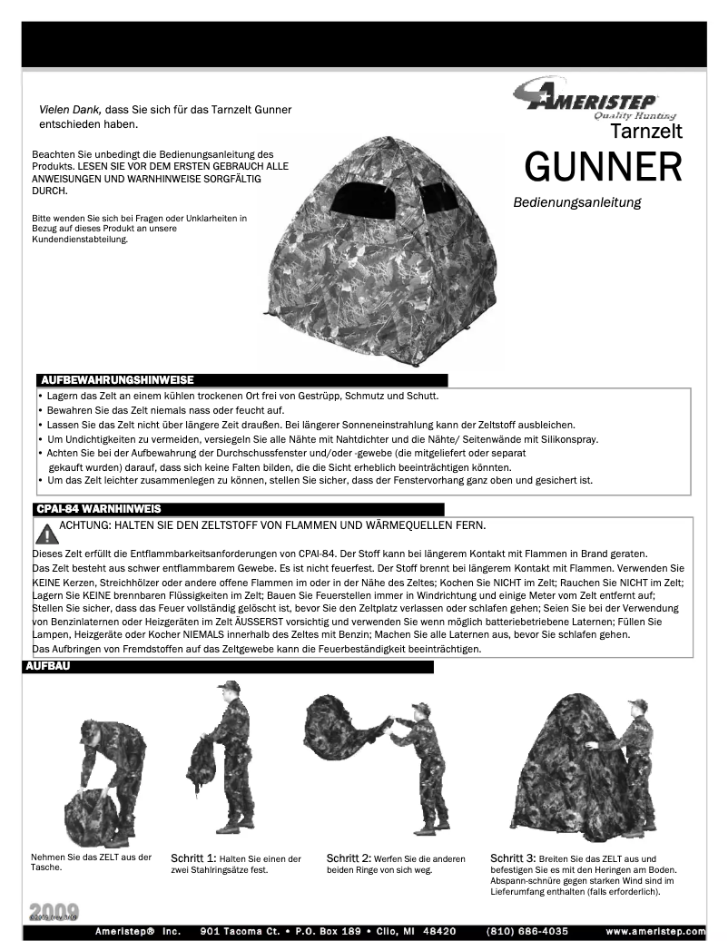 First page image of the manual for Gunner