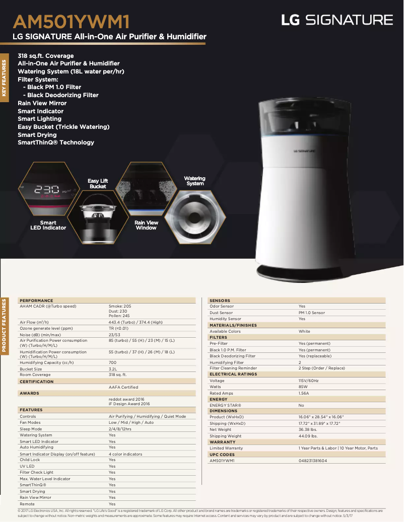 Image de la première page du manuel de l'appareil Signature AM501YWM1