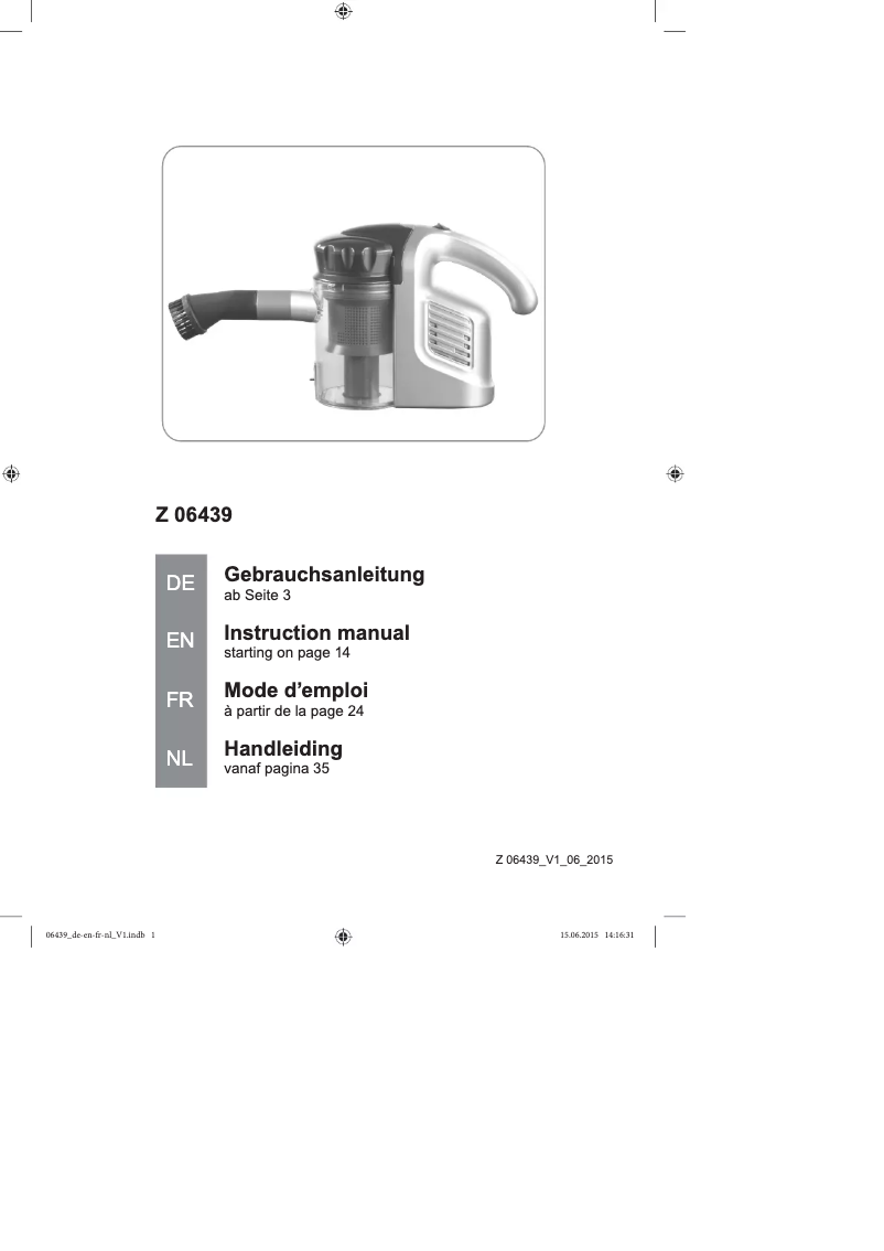 Página 1 del manual Manual de usuario Cleanmaxx Z 06439