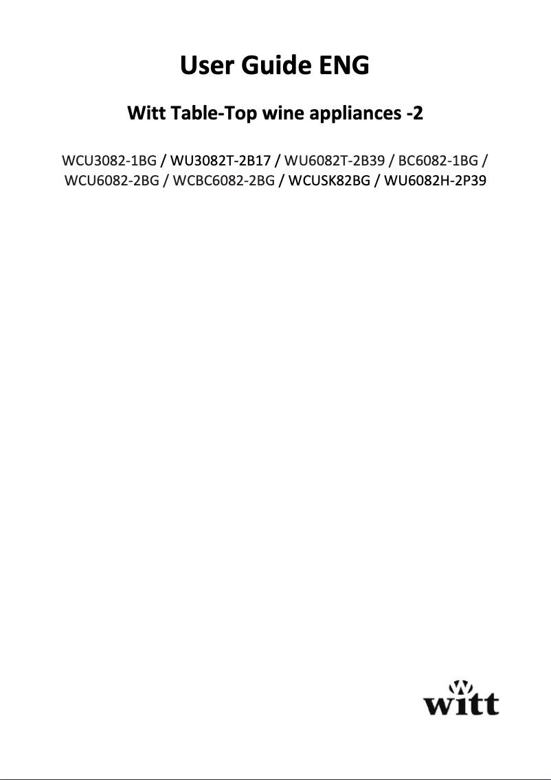 Page n°1 - Manuel utilisateur Ecotronic WCU6082-2BG