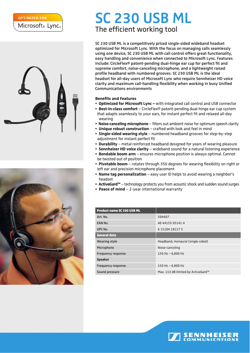 Image de la première page du manuel de l'appareil SC 230 USB CTRL ML