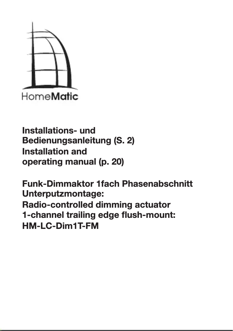 Página 1 del manual Manual de usuario Homematic IP HM-LC-DIM1T-FM