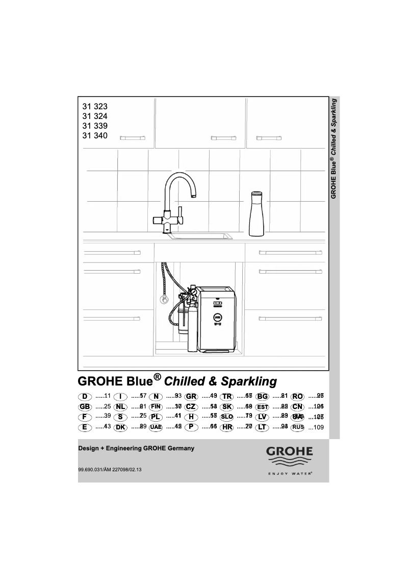 Page 1 de la notice Manuel utilisateur Grohe Blue Chilled and Sparkling system