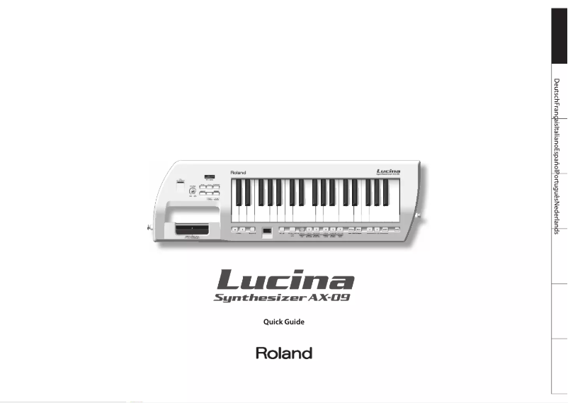 Page n°1 - Guide de démarrage rapide Roland Lucina AX-09