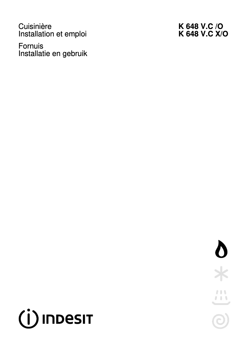 Page n°1 - Manuel utilisateur Indesit K 648 VS X W