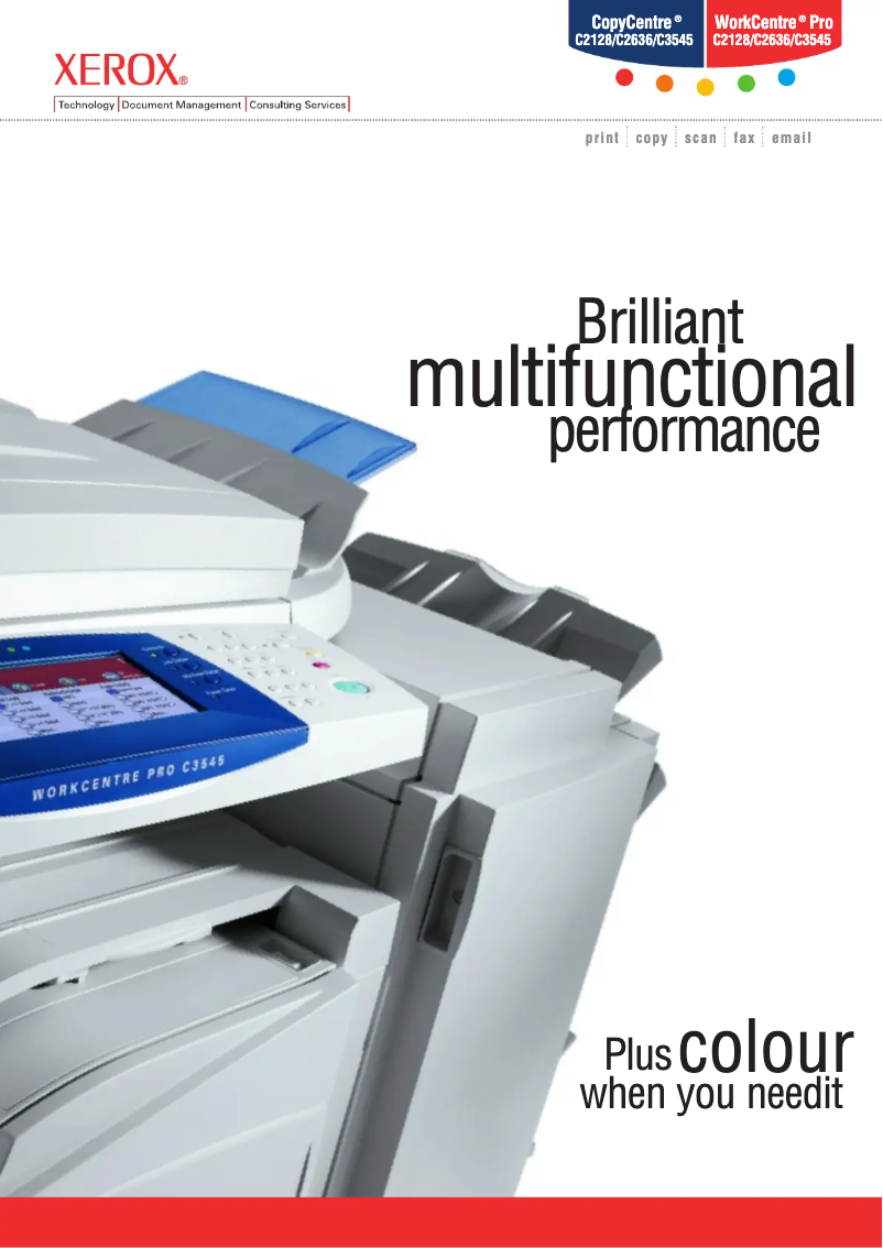 Page 1 de la notice Manuel utilisateur Xerox WorkCentre Pro C3545 RBX