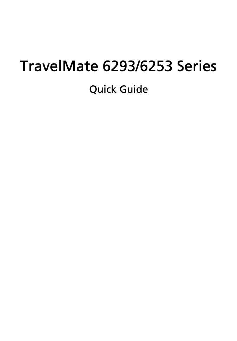 Page n°1 - Manuel utilisateur Acer Travelmate 6253