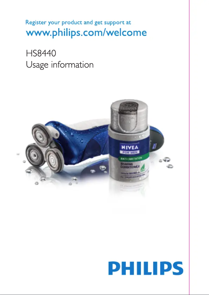 First page image of the manual for AquaTouch HS8440