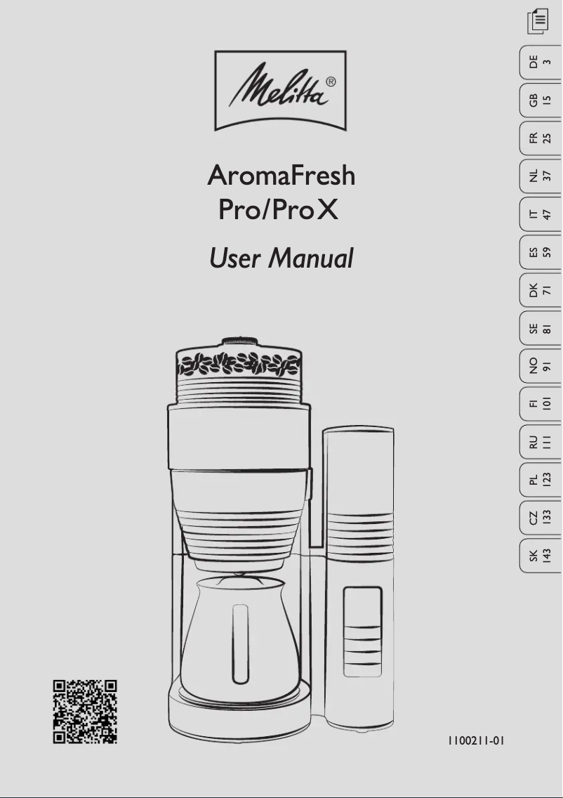 Page n°1 - Manuel utilisateur Melitta AromaFresh Pro X