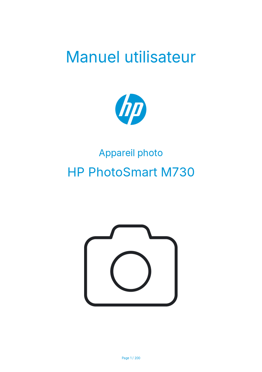 Image de la première page du manuel de l'appareil PhotoSmart M730