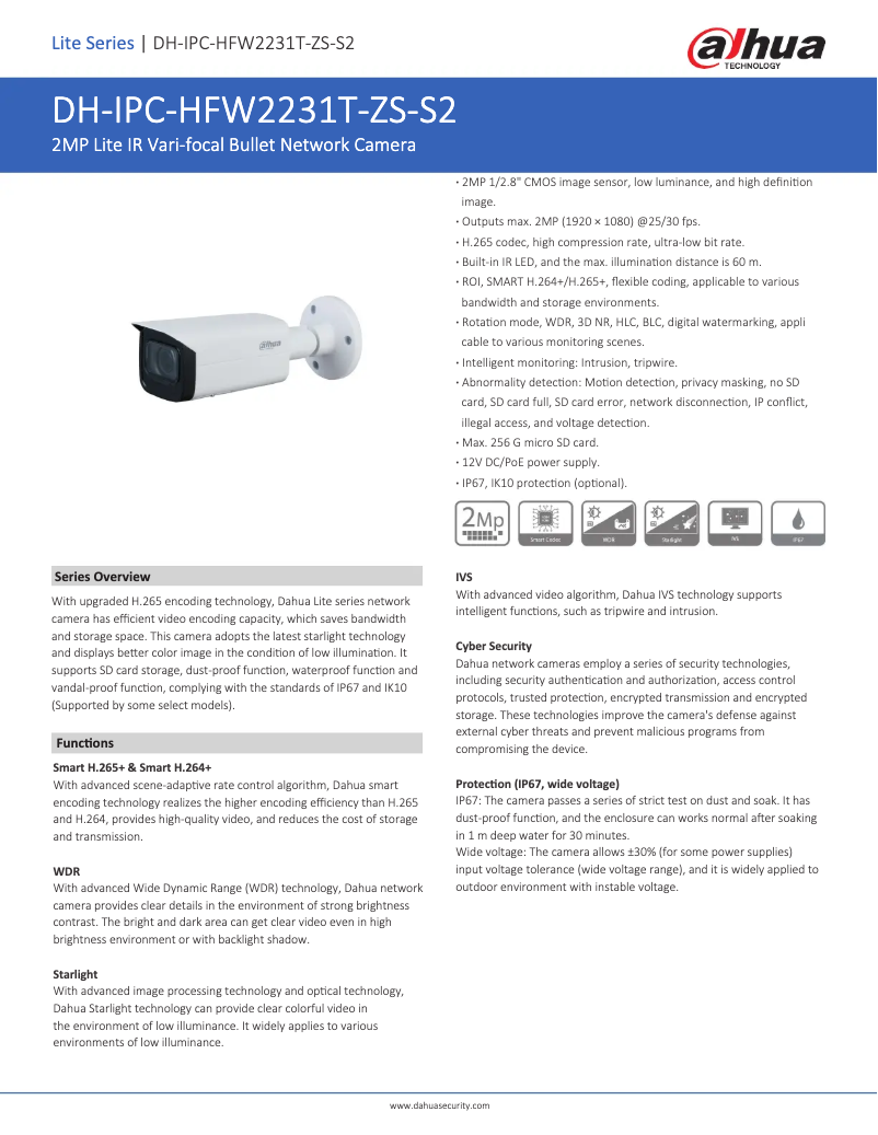 Image de la première page du manuel de l'appareil IPC-HFW2231T-ZS-S2