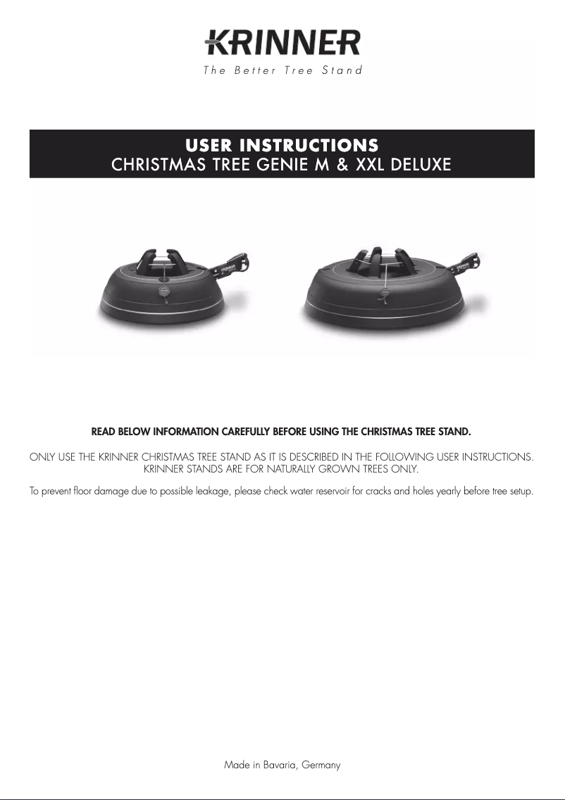 Page 1 de la notice Manuel utilisateur Krinner Tree Genie M
