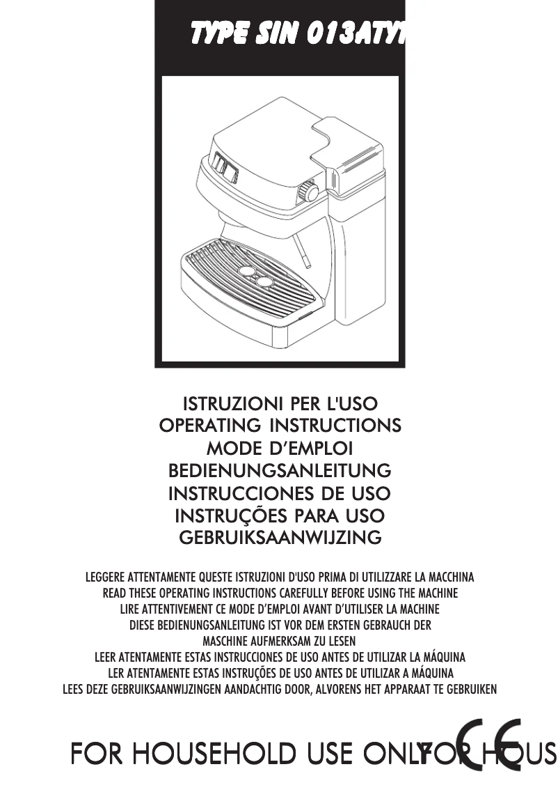 Image de la première page du manuel de l'appareil Saeco Via Veneto RI9343