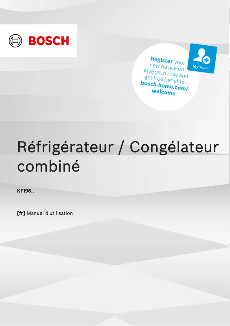 Page n°1 - Manuel utilisateur Bosch KFI96APEA