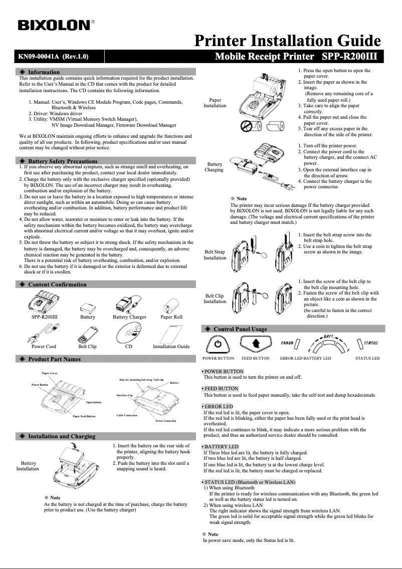 Imagen de la primera página del manual del dispositivo SPP-R200III