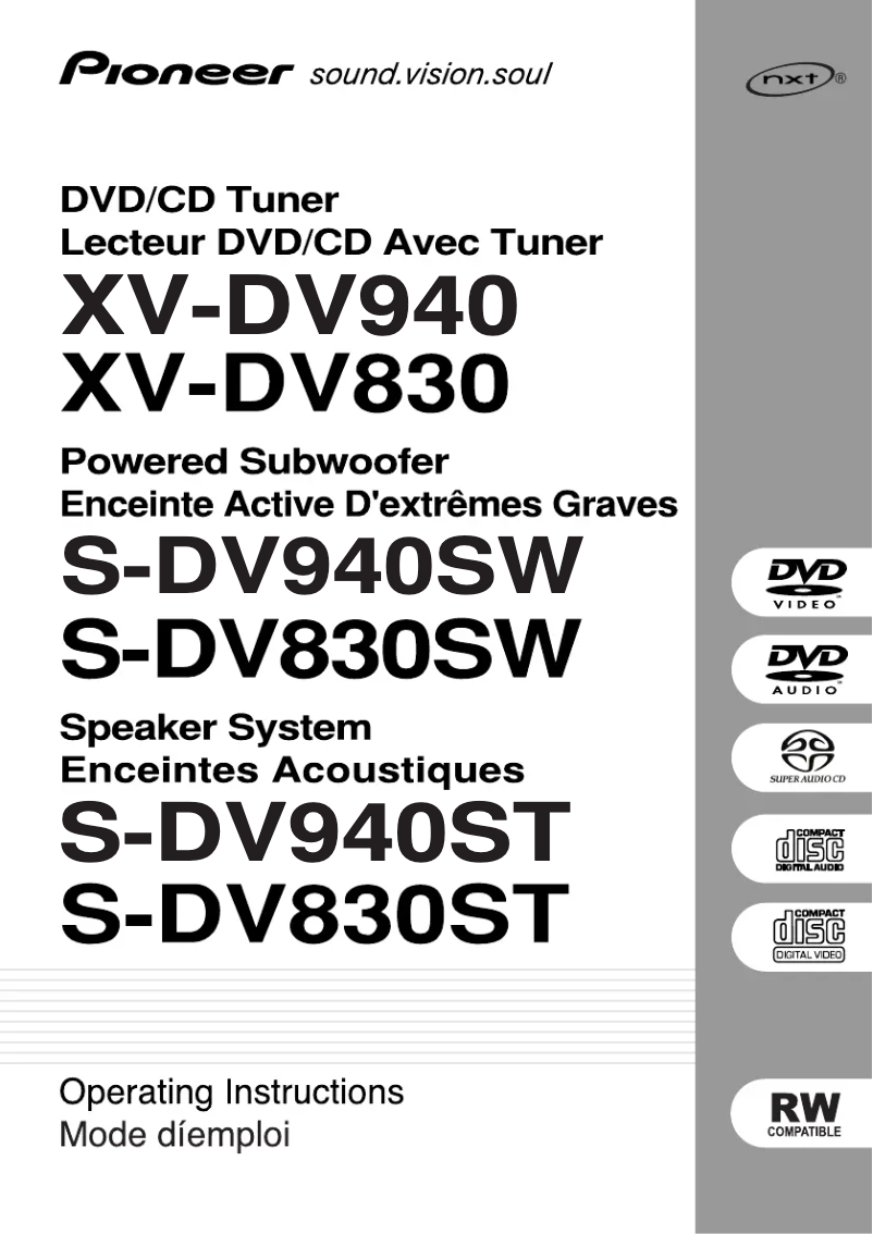 Image de la première page du manuel de l'appareil HTZ-940DV